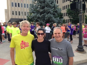 Jim (on Rt), Brian and I before the race.  Jim finished 1 minute faster than expected!!!